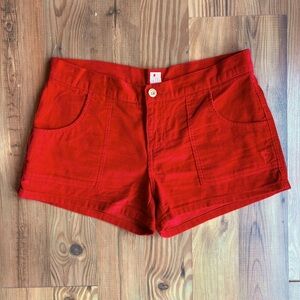 Y2K Tilt Red Corduroy Shorts Sz 7